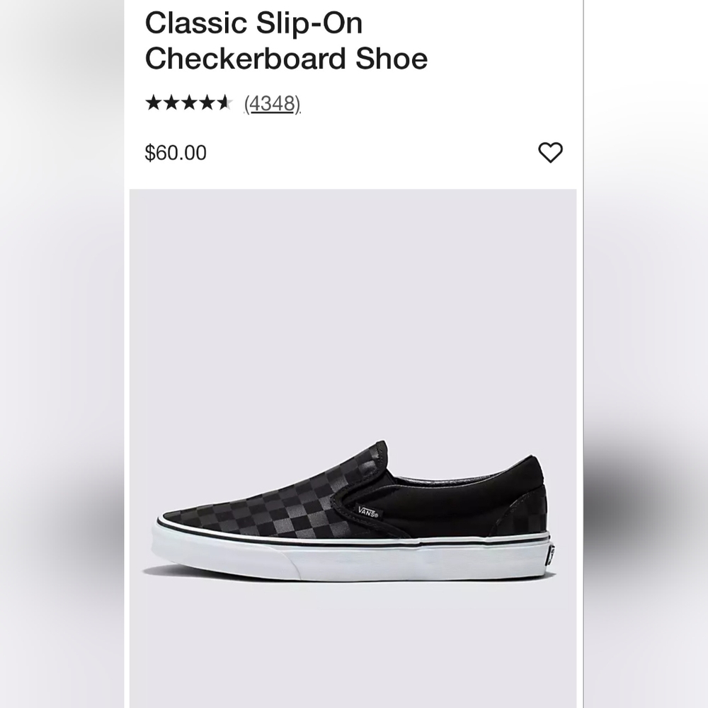 Black checkered vans women's 9.5 men's 8